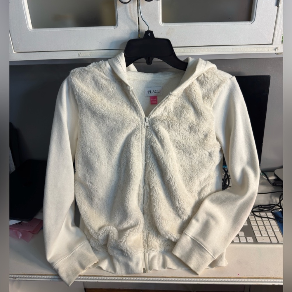 The Children's Place White Fleece Jacket Size 16 Girls